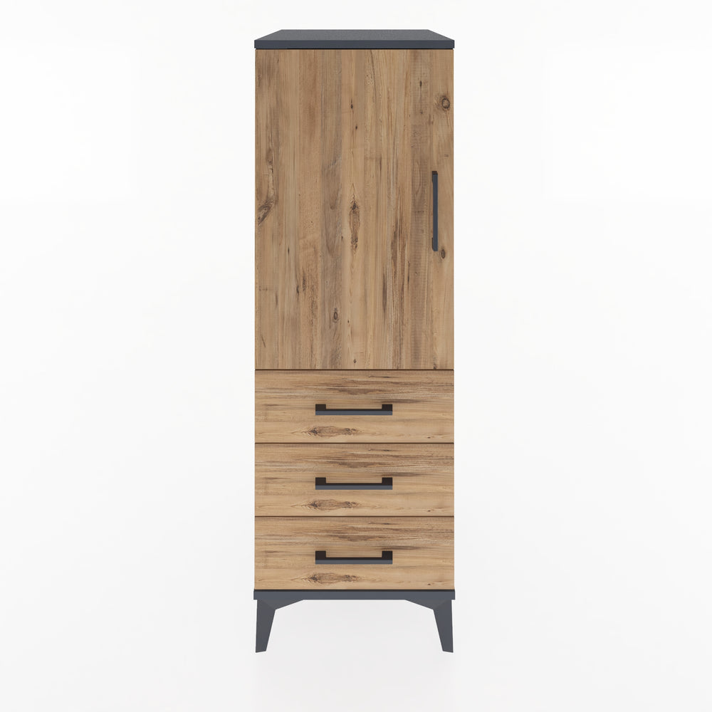 Woodntry Modular Cabinet Anthracite 44x59x122 cm with Doors and Drawers KC134-2