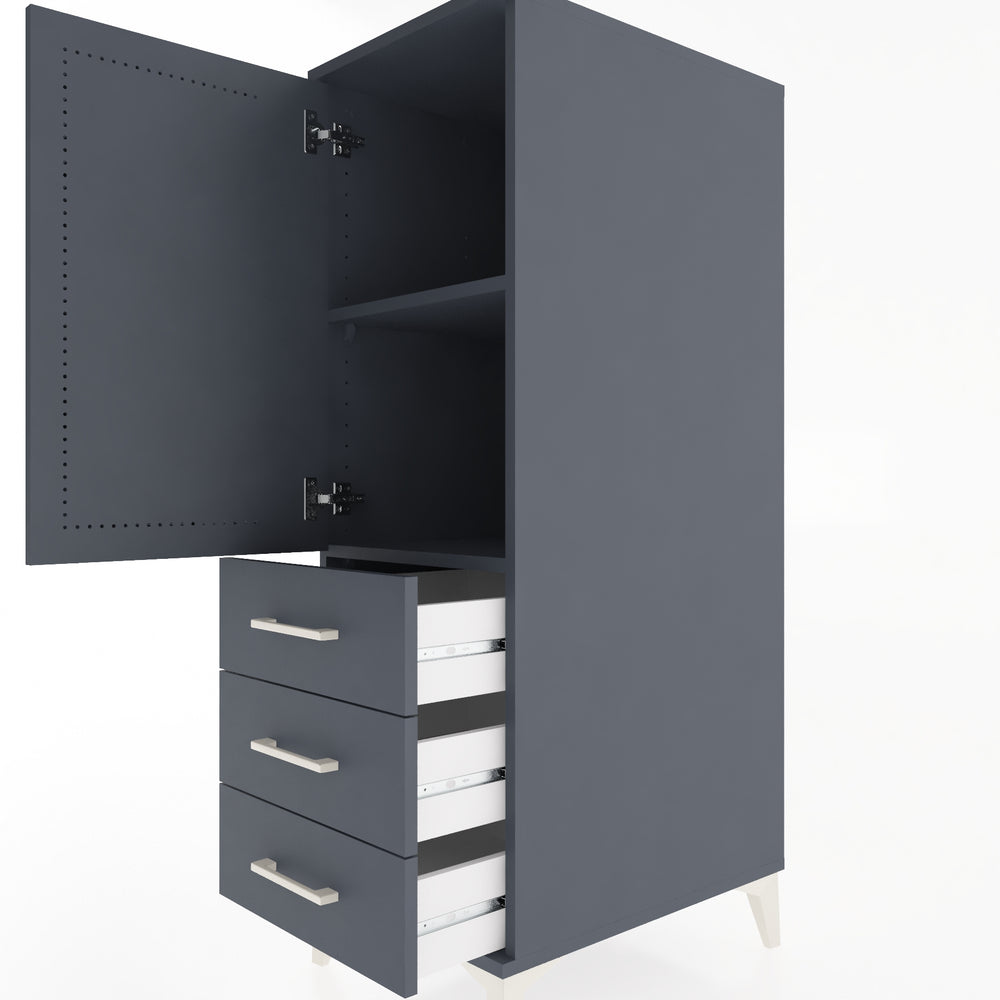 Woodntry Modular Cabinet Anthracite 44x59x122 cm with Doors and Drawers KC134-2