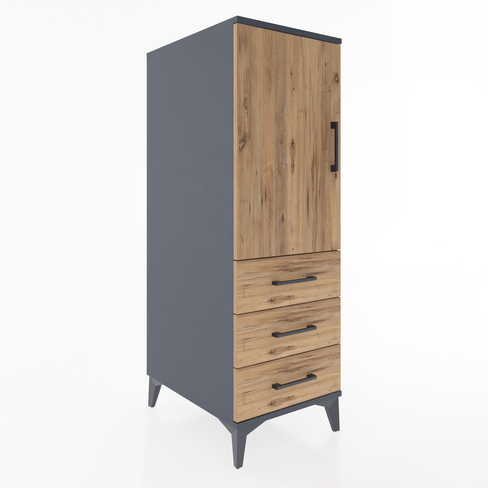 Woodntry Modular Cabinet Anthracite 44x59x122 cm with Doors and Drawers KC134-2