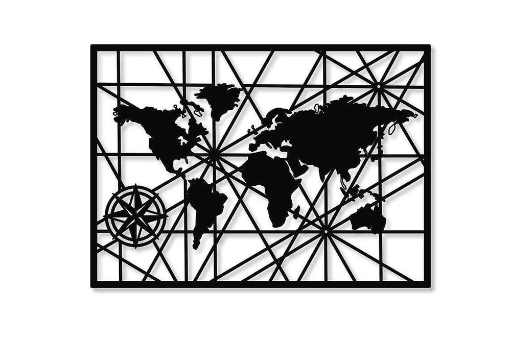 Woodnrty Dünya Haritası Metal Tablo